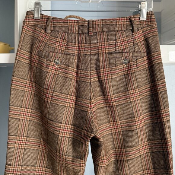 Max Mara Weekend Revere Wool Trouser Pants in Prince of Wales Check Sz 6 - Picture 5 of 10